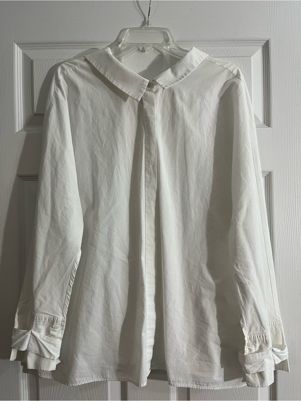 Zara Women’s White Button Up Blouse With Tie Back Size L
